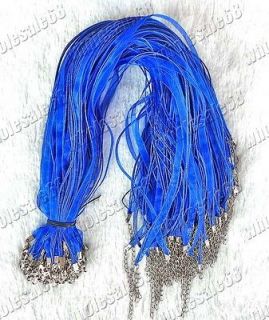   lots pretty jewelry accessory 100ps blue cloth necklace chains&cords