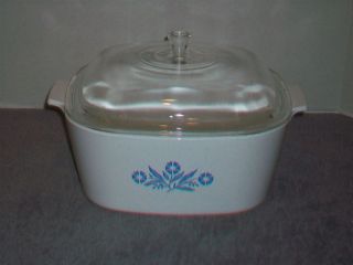 Corning Ware*Blue Cornflower*4 Quart Dutch Oven/Casserole Dish w/Dome 