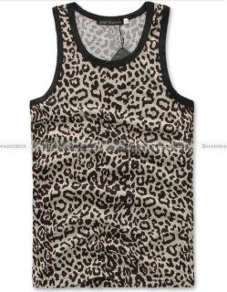 Men Fashion Casual Slim Leopard Grain Vest Sleeveless Waistcoat New 