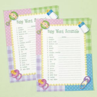 24 Baby Shower Party Game BABY WORD SCRAMBLE   NEW