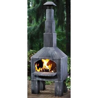   BURNING FIRE WOOD Cooking AND FIREPLACE IRON DECK PATIO Chiminea