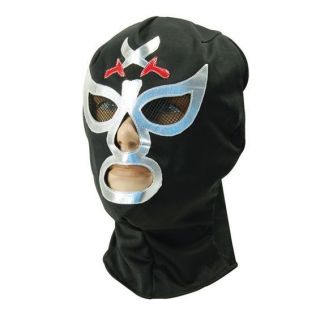 Mexican Wrestling Wrestler Face Mask Macho Black Silver