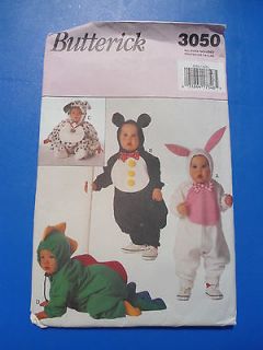 Butterick 3050 Infant Toddler Costume Pattern Dinosaur Dog Bunny 