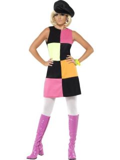 Adult Womens 60s 4 Colours Groovy Hippy Smiffys Fancy Dress Costume