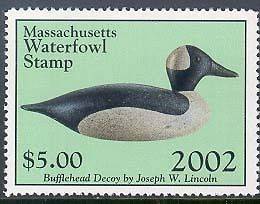 MASSACHUSETTS #29 2002 STATE DUCK BUFFLEHEAD DECOY by Peter Baedita