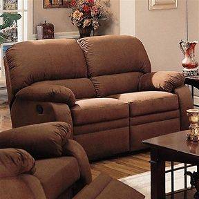 ANDREA   FAUX CHOCOLATE LEATHER RECLINER SOFA COUCH & LOVESEAT SET 
