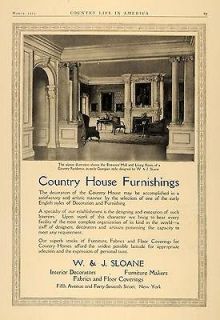 1913 Ad W.J. Sloane Country House Georgian Furniture   ORIGINAL 