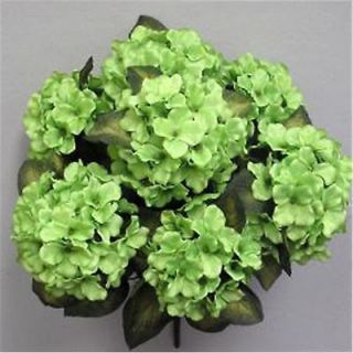   Satin Hydrangea Bush Silk Flowers, Artificial Wedding Arrangements