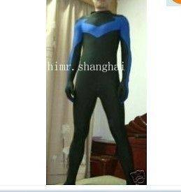 New lycra spandex zentai superhero halloween costume nightwing S XXL