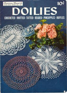Vintage Crochet/Knit/Tatting Doily Booklet,1956   American Thread Co 