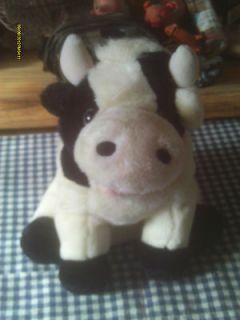   Black and White Milk Cow Bull Steer Heifer Calf Plush Hand Puppet