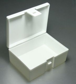 Plastic Storage Container Box with Snap Lid White   for crafts sewing 