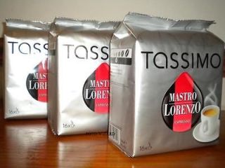 48 TASSIMO MASTRO LORENZO ESPRESSO T DISCS 3 X 16 PODS COFFEE