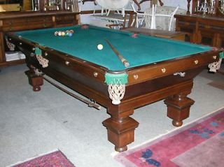   POOL TABLE ANTIQUE BRUNSWICK ’THE SOUTHERN’ BILLIARDS TABLE