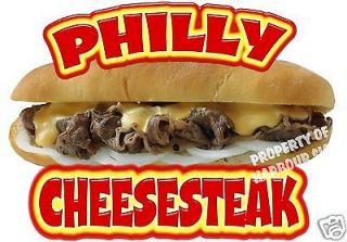 Philly Cheesesteak Cheese Steak Sandwich Concession Food Truck Decal 