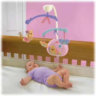   PRICE BABY GIRL LITTLE BUTTONS SLEEPYTIME MUSICAL CRIB MOBILE SOOTHER