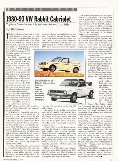 1993 Volkswagen VW Rabbit Cabriolet   Classic Article D191