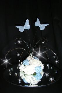 Crystal butterfly fountain wedding table centrepiece