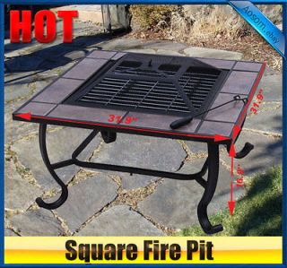 Outdoor patio Metal Fire Pit Heater Stove BBQ Grill Fireplace