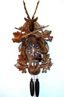 CUCKOO CLOCK BLACK FOREST HAND CARVED WOOD EXTRA LARGE BEAUTIFUL