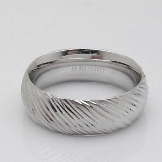   Platinum Clad AntiTarnish Diamond Cut Ring Sterling Silver 925 