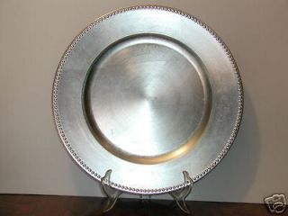 Silverleaf Dinner Charger Plates 6   Upscale Ambience