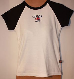 Juniors GWCC London England Flag Baseball Cap Sleeve Tee Shirt   36 M
