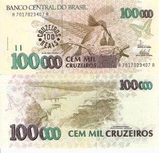   Cruzeiros OP 100 Banknote World Money Currency BILL S America Note
