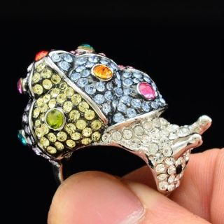 High Quality Cocktail Animal Cute Multicolor Snail Ring 6# W 