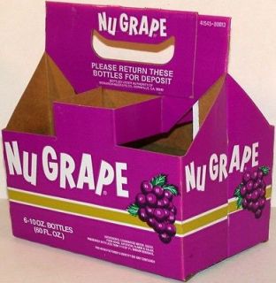Old soda pop bottle carton NUGRAPE bunch of grapes pictured new old 