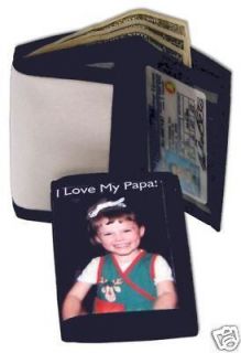 Personalized Custom Photo or Logo Mens Tri Fold Wallet Any Image Can 