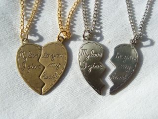 split heart necklace in Necklaces & Pendants