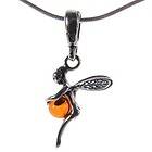 BALTIC AMBER STERLING SILVER 925 FAIRY BALL PENDANT NECKLACE CHAIN 