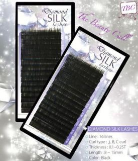 Eyelash Extension Diamond Silk Lash Tray B Curl .20mm