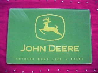 John Deere Glass Cutting Board Deer Logo NEW IN BOX  TO 