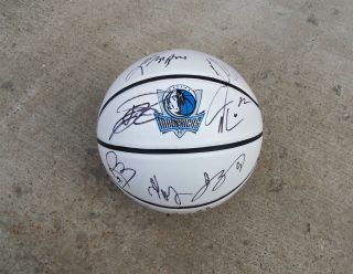 DALLAS MAVERICKS Team Signed Autographed Logo Basketball COA PROOF 