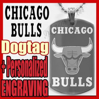 NBA TEAM Chicago Bulls Custom Design Dog Tag Necklace