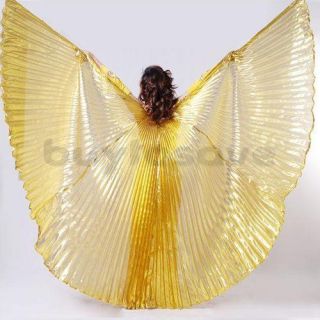 Egyptian Belly Dance Dancing Costume Gold Isis Wing + 2 Sticks