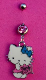  Kitty Pink CUTE Naughty Angel 316L Surgical Steel Belly Button Ring