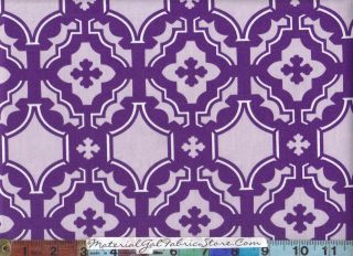 Free Spirit Fabric ~ A Tatum MOD ~ Plum 53 Moroccan Damask Purple 