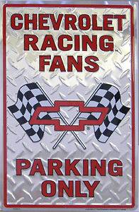 Chevrolet Racing Fans Parking Metal Sign Garage Metal Sign