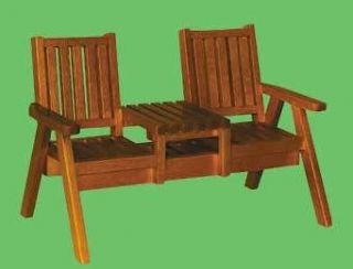 Dollhouse 2 seat deck patio wood chair 9407 Walnut