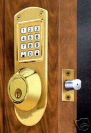 ELECTRONIC KEYLESS DEADBOLT DOOR LOCK   Bright Brass
