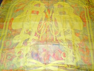   scarf HUGE shawl GM mousseline BRIDES de GALA  yellow, green, red