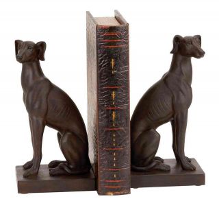   PAIR GREYHOUND Dog DOGS Bookends Figurines Figures Statues Book Decor