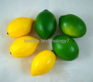 6pcs, 2 Style Artificial Large Lime   Plastic Decorative Fruit Limes