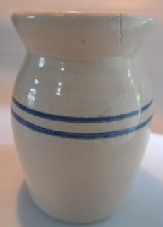Vintage Paul Storie Pottery Marshall Texas Kitchen Crock Blue Band
