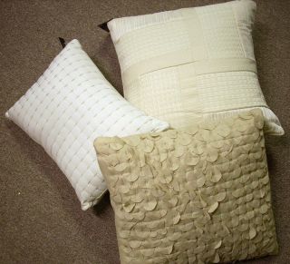   SMITH BEIGE IVORY DECORATIVE THROW PILLOWS   CHOOSE FROM 3 STYLES