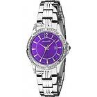 Accurist LB1537V Crystal Set Purple Dial Ladies Date 50m Water 