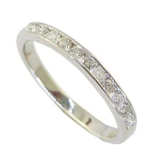   30 Ct Real Diamond 14Kt Gold Channel Set Engagement Ring Wedding Band